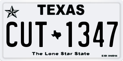 TX license plate CUT1347