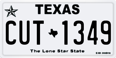 TX license plate CUT1349