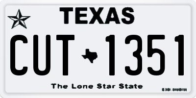 TX license plate CUT1351