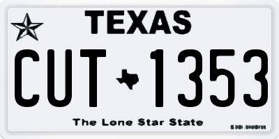 TX license plate CUT1353