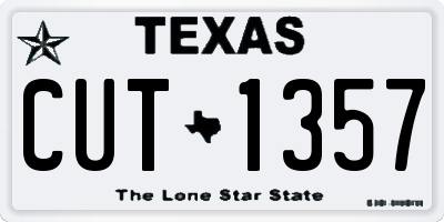 TX license plate CUT1357