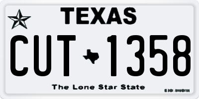 TX license plate CUT1358