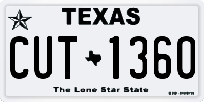 TX license plate CUT1360