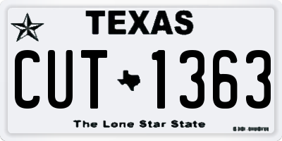 TX license plate CUT1363
