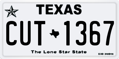 TX license plate CUT1367