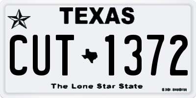 TX license plate CUT1372