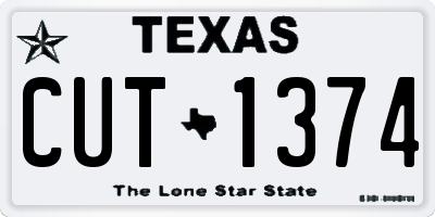TX license plate CUT1374