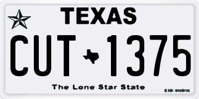 TX license plate CUT1375