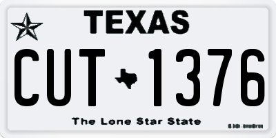 TX license plate CUT1376