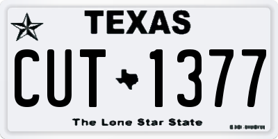 TX license plate CUT1377