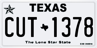 TX license plate CUT1378