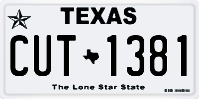TX license plate CUT1381