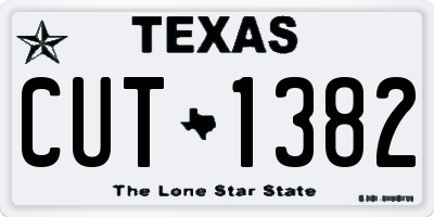 TX license plate CUT1382