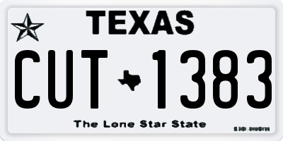 TX license plate CUT1383