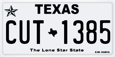 TX license plate CUT1385