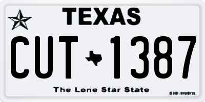 TX license plate CUT1387