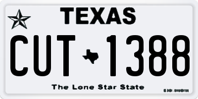 TX license plate CUT1388