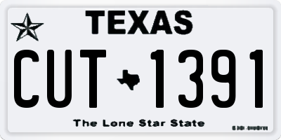 TX license plate CUT1391