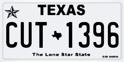 TX license plate CUT1396