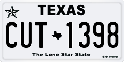 TX license plate CUT1398