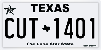 TX license plate CUT1401