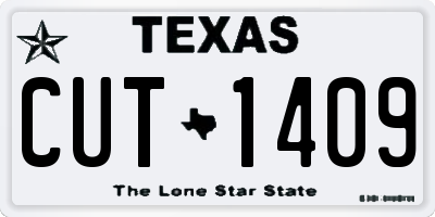 TX license plate CUT1409