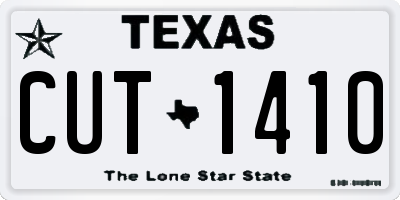 TX license plate CUT1410