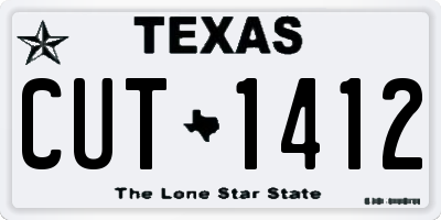 TX license plate CUT1412
