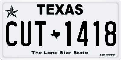 TX license plate CUT1418