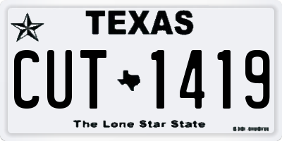 TX license plate CUT1419