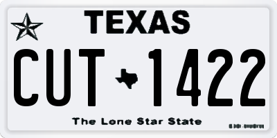 TX license plate CUT1422