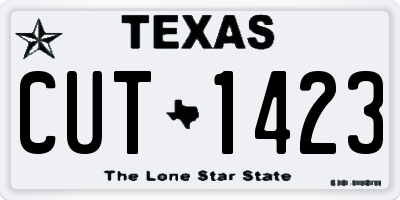 TX license plate CUT1423