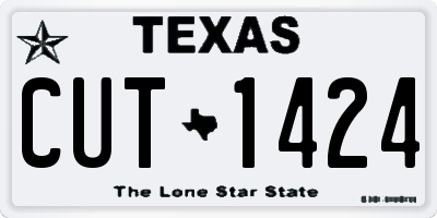TX license plate CUT1424