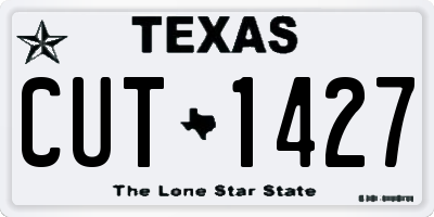 TX license plate CUT1427