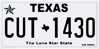 TX license plate CUT1430