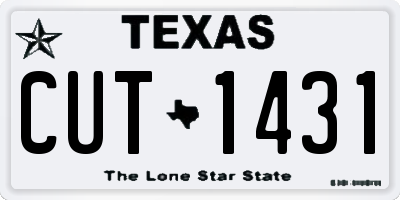 TX license plate CUT1431