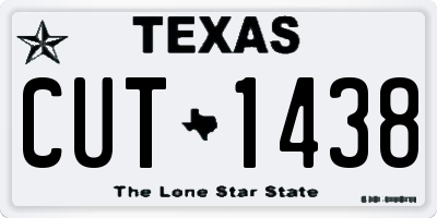 TX license plate CUT1438