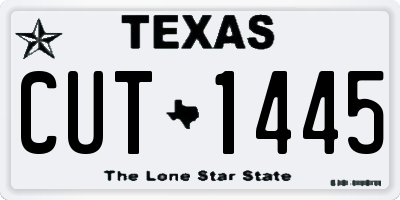 TX license plate CUT1445