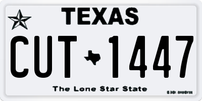 TX license plate CUT1447