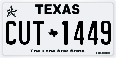 TX license plate CUT1449