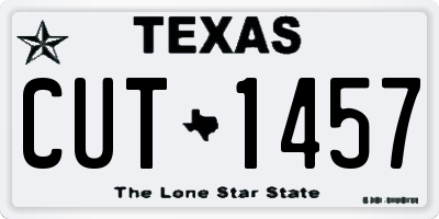 TX license plate CUT1457