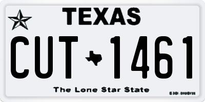 TX license plate CUT1461