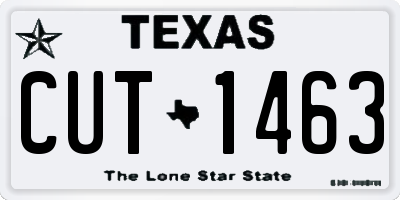 TX license plate CUT1463