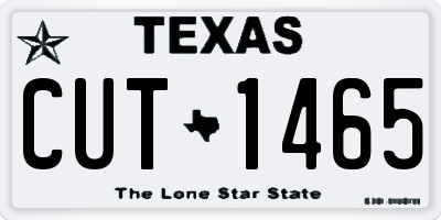 TX license plate CUT1465