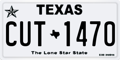 TX license plate CUT1470