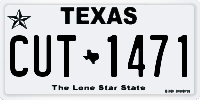 TX license plate CUT1471