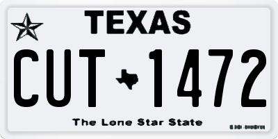 TX license plate CUT1472