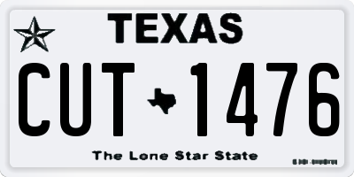 TX license plate CUT1476