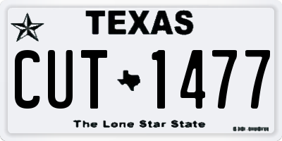 TX license plate CUT1477