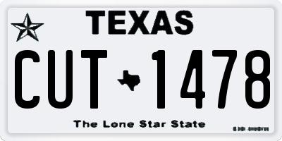 TX license plate CUT1478